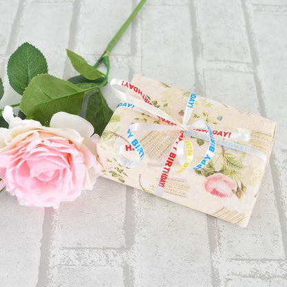 BEISHIDA 500 Yards Happy Birthday Printed Crimped Curling Ribbon Balloon String Roll Gift Wrapping