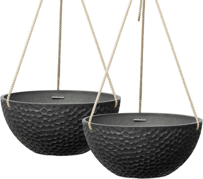LA JOLIE MUSE Hanging Planters for Indoor Plants, Medium Hanging Planters with Drain Holes, Outdoor