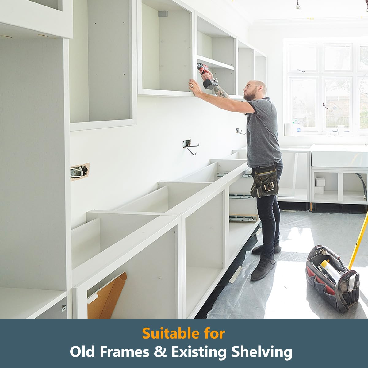 POWERTEC L Bracket 25PK, 90 Degree Shelf Brackets, Corner Braces for Wood Shelves/Cabinet/Work
