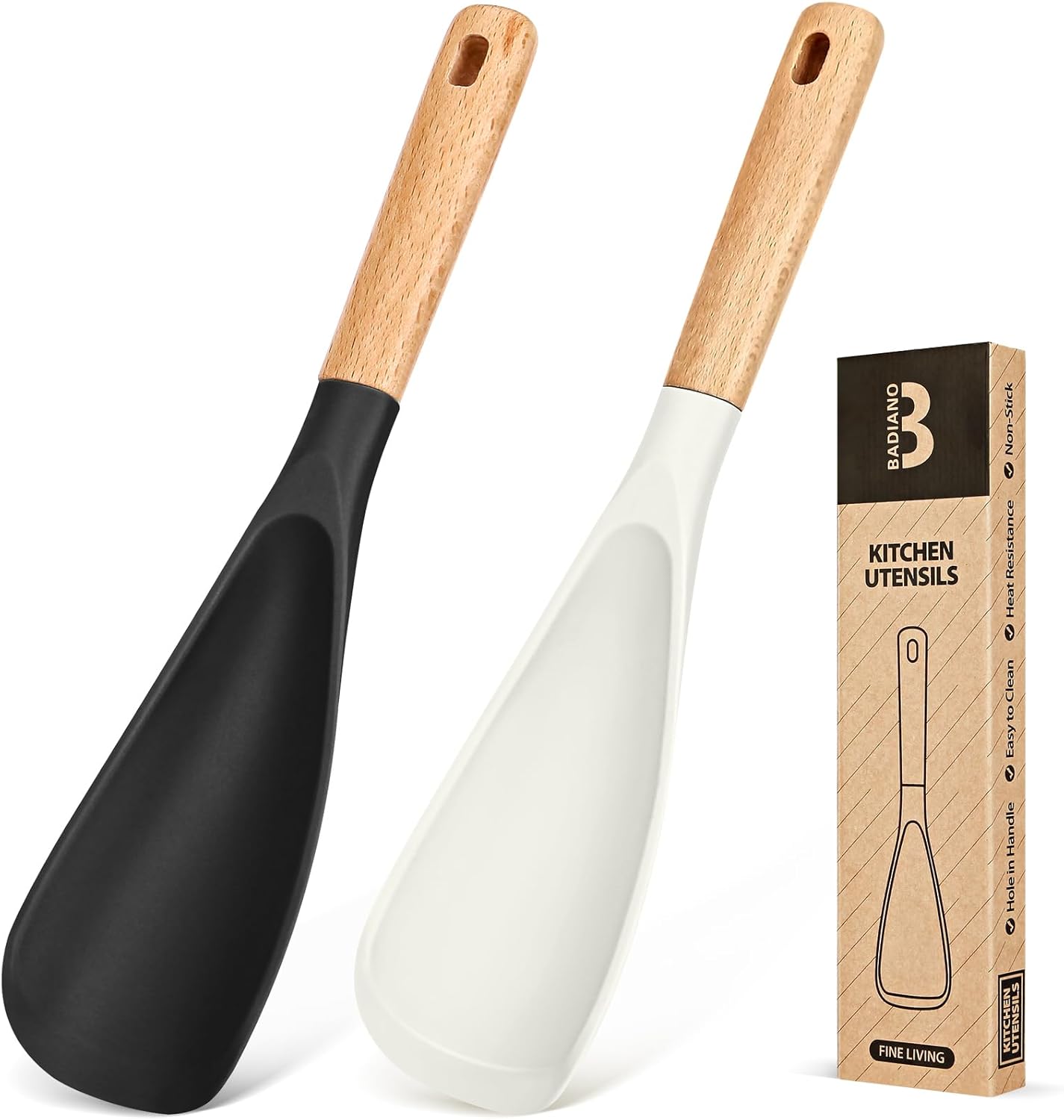 Cooking Spoon for Nonstick Cookwares, Great for Cooking and Serving Sturdy BPA-Free Matte Silicone