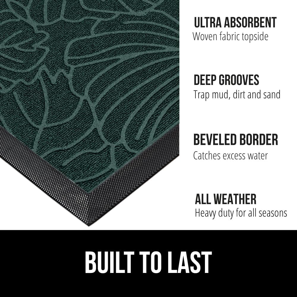 GORILLA GRIP 100% Waterproof All-Season WeatherMax Doormat, 72x24, US Designed Natural Rubber