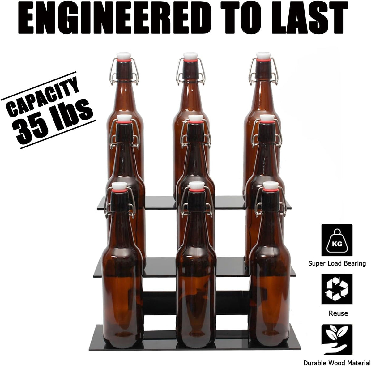 WANLIAN 3-Tier Straight Retail Table Display Stand, Portable Display Rack Shelves for Vendors