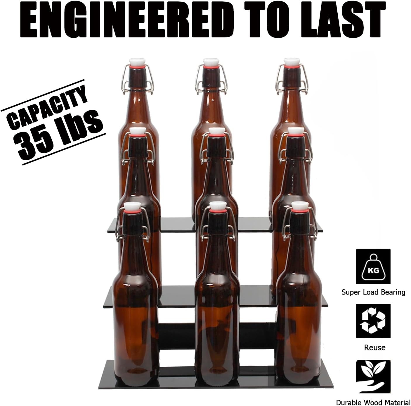 WANLIAN 3-Tier Straight Retail Table Display Stand, Portable Display Rack Shelves for Vendors