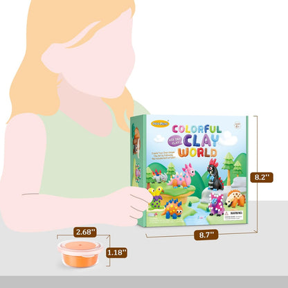 Drama Planet Air Dry Clay Kit for Kids - 18 Cans of Modeling Clay, 46-Page Guidebook with 26