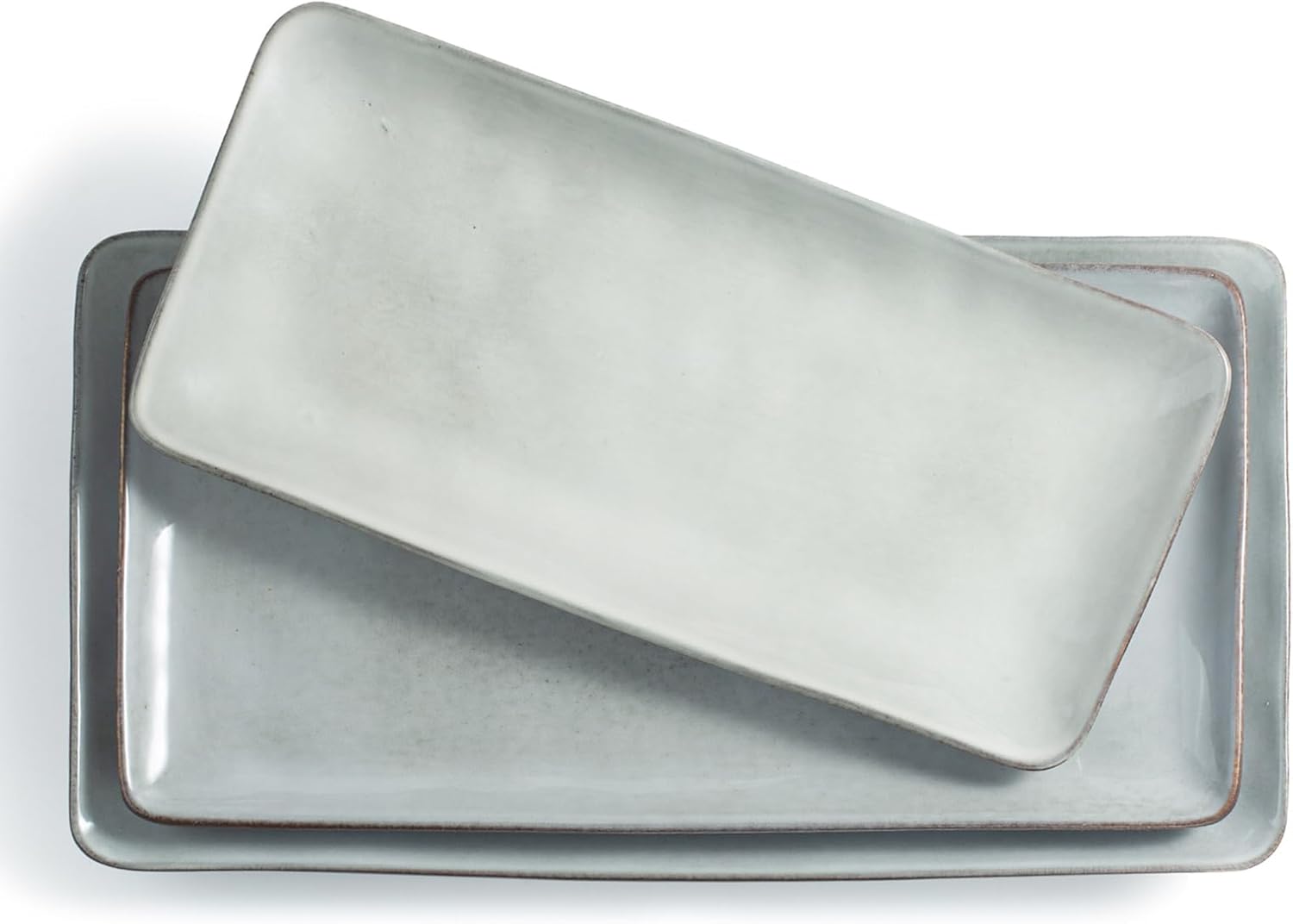 famiware Serving Platter, Rectangular 15.67/14.1/12.6inch Serving Dishes for Entertaining, Reactive