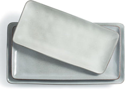 famiware Serving Platter, Rectangular 15.67/14.1/12.6inch Serving Dishes for Entertaining, Reactive