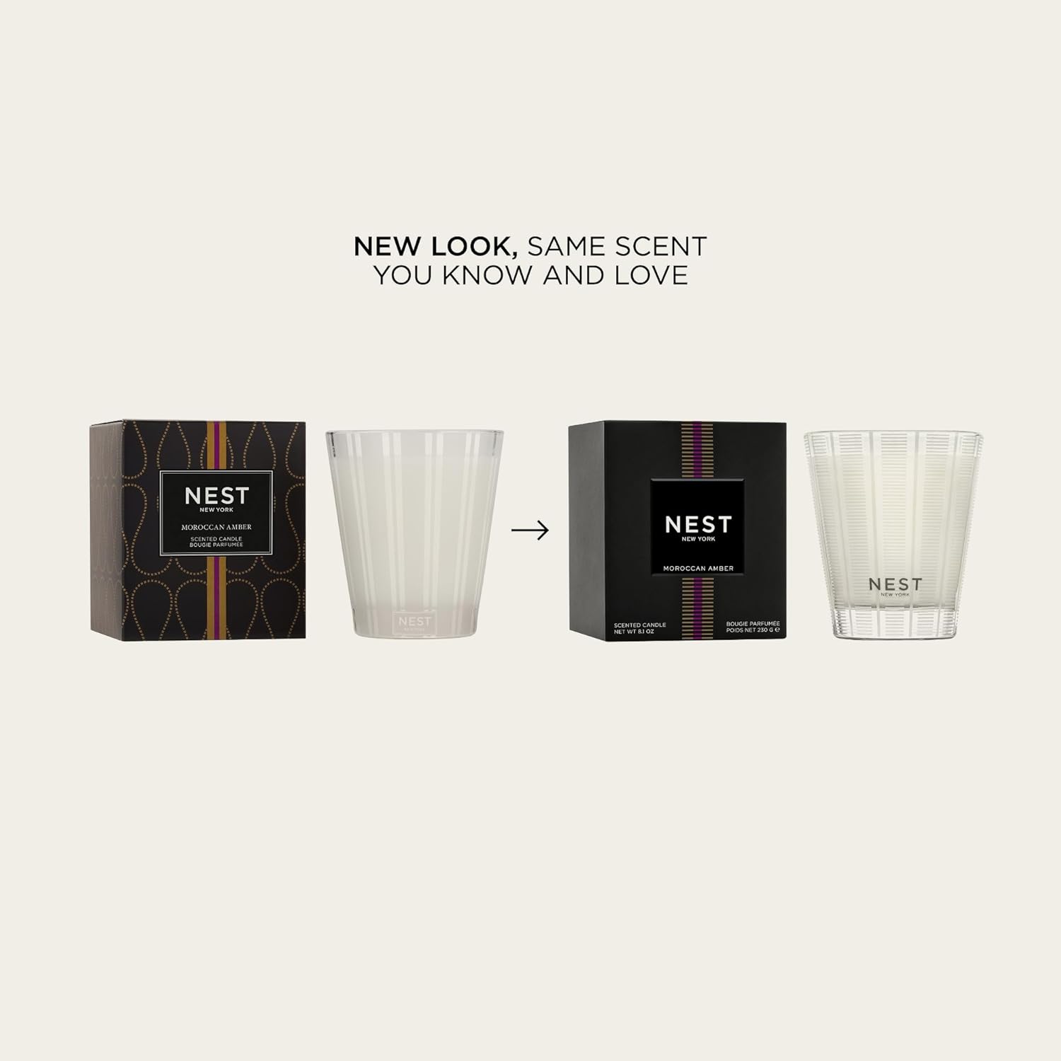 NEST New York Scented Classic Candle, Moroccan Amber - 8.1 oz - Up to 60-Hour Burn Time - Reusable