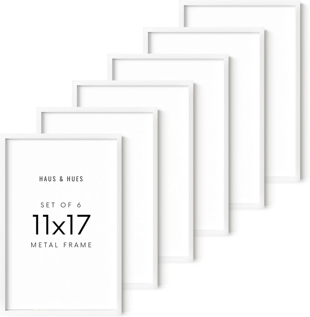 HAUS AND HUES 11x17 White Metal Picture Frames - Features Premium Aluminum, Vertical & Horizontal