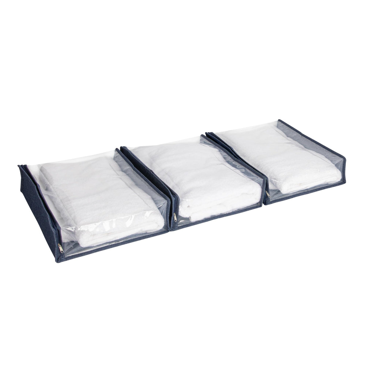 Household Essentials Under Bed Zippered Sweater Storage Bags with Clear Vision Panel, Set of 3