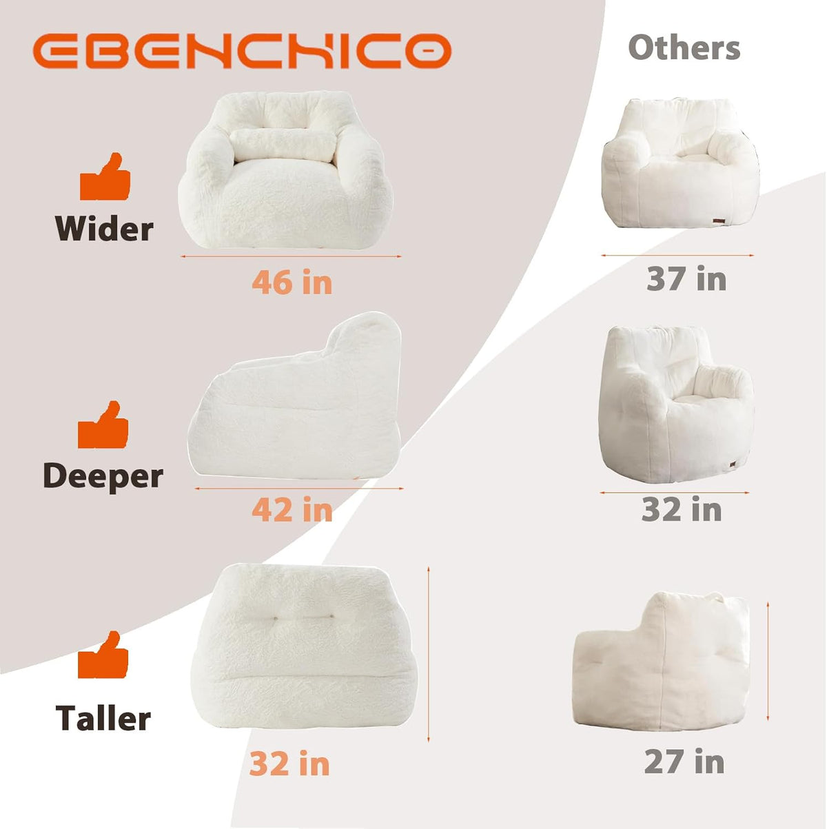 Bean Bag Chair for Adults with Pillow,Oversized Bean Bag Couch Chairs for Adults,Giant Lazy Couch