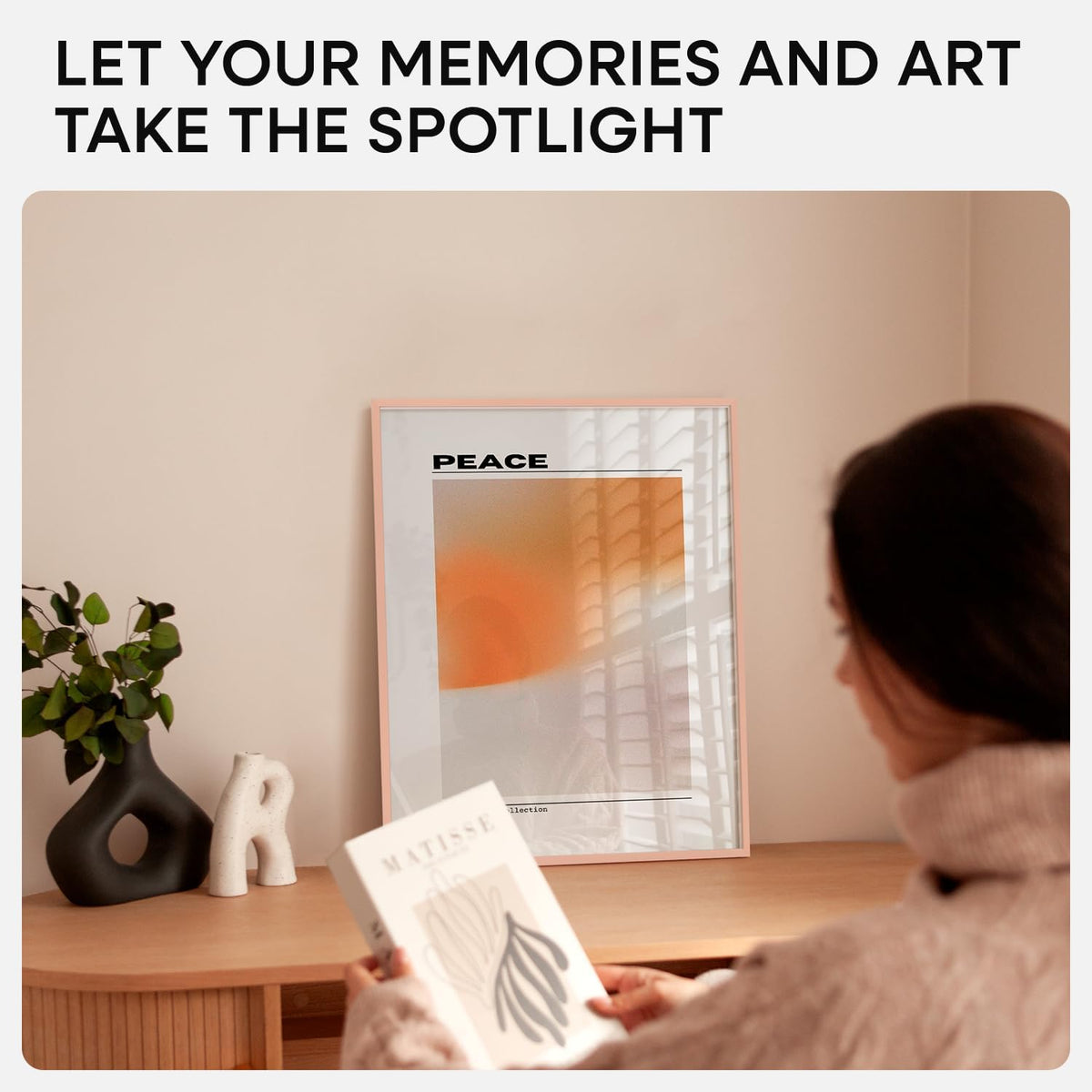 Homeforia Picture Frames 16x20 Rose Gold, High End Metal 16x20 Poster Frame with Mat 11x14 inch