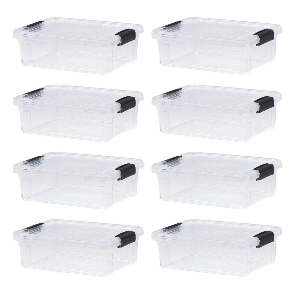 Superio Clear Storage Boxes with Lids, 4.5 Quart Plastic Container Bins for Organizing, Stackable