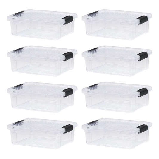 Superio Clear Storage Boxes with Lids, 4.5 Quart Plastic Container Bins for Organizing, Stackable
