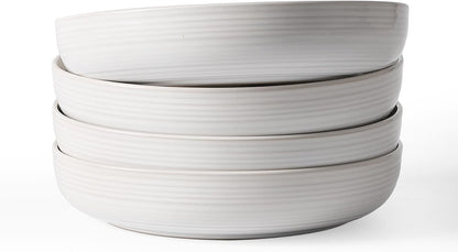 famiware Milkyway 33 oz Bowl Set, Pasta Bowls Set of 4, Salad Bowls, Double Reactive Glaze, Sturdy
