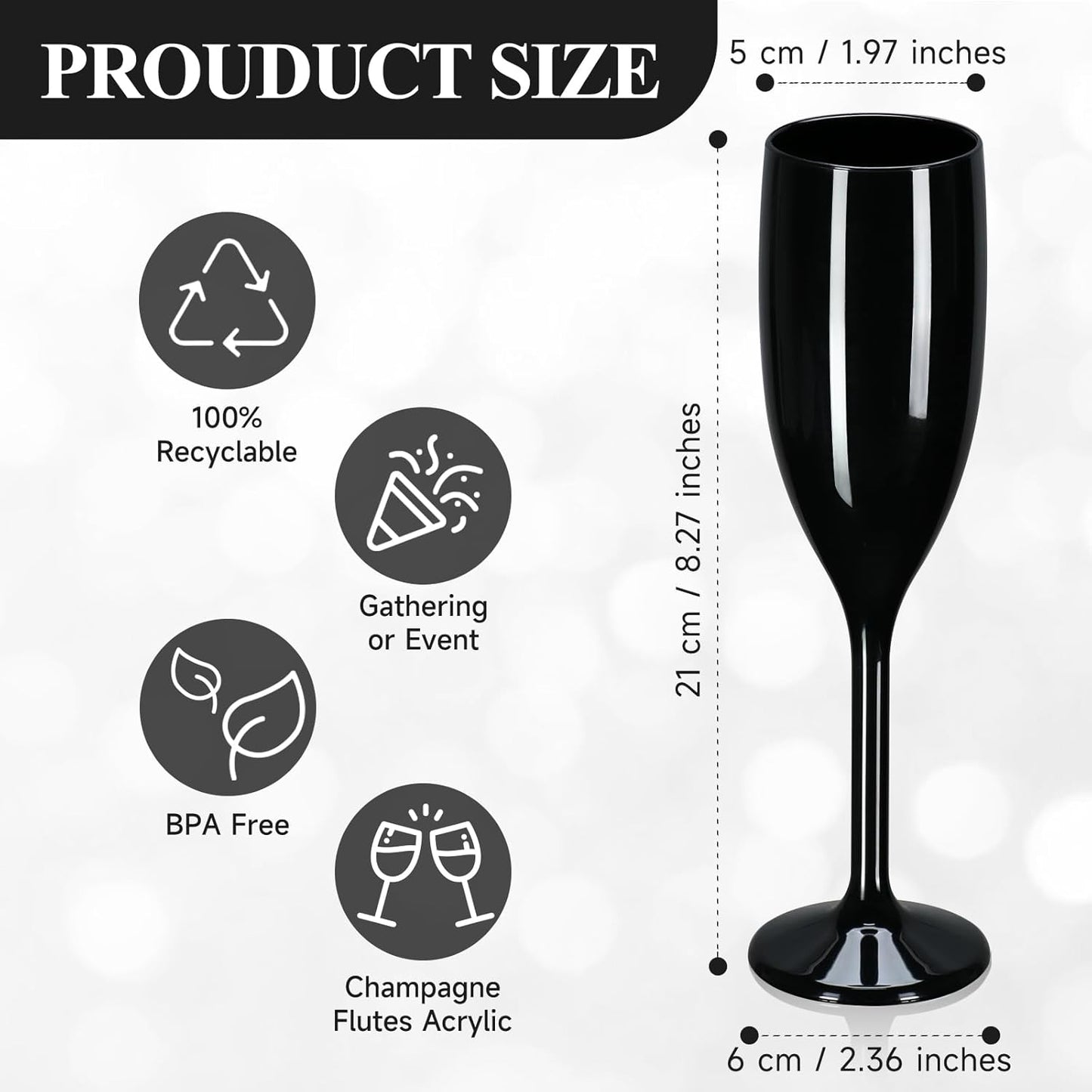 XUWAIDSGN Acrylic Champagne Flutes Toasting Glasses Unbreakable Mimosa Bar Reusable Wine Glasses