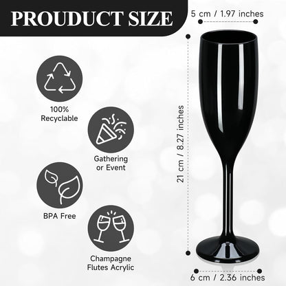 XUWAIDSGN Acrylic Champagne Flutes Toasting Glasses Unbreakable Mimosa Bar Reusable Wine Glasses