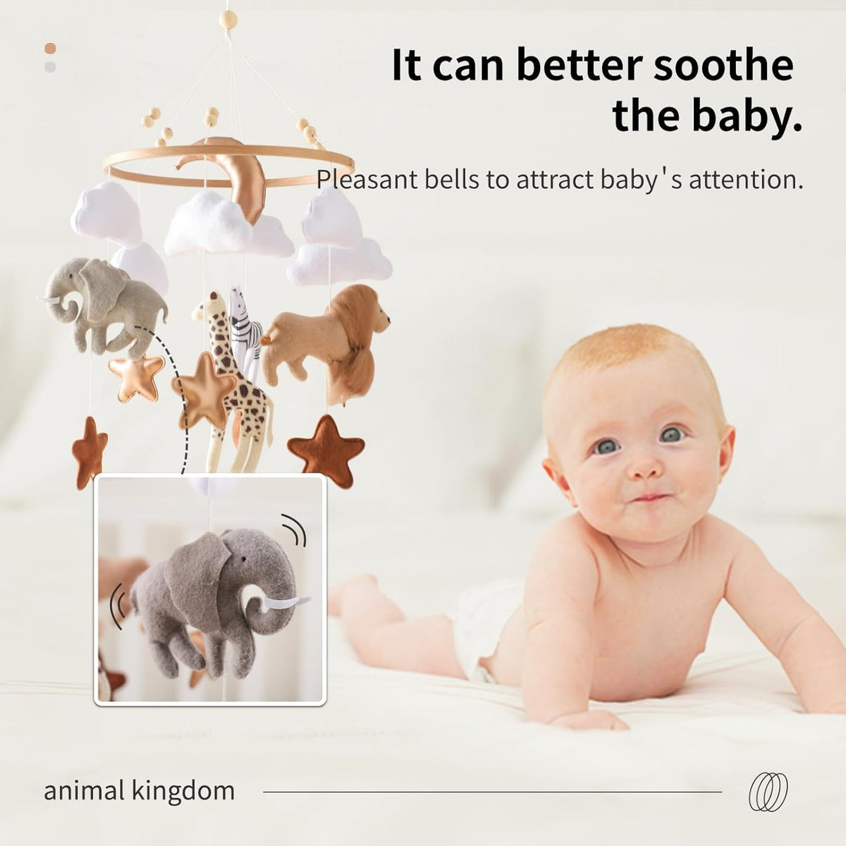 Baby Mobile for Crib, Baby Crib Mobile for Boys Girls, Baby Mobile for Bassinet, Boho Nursery