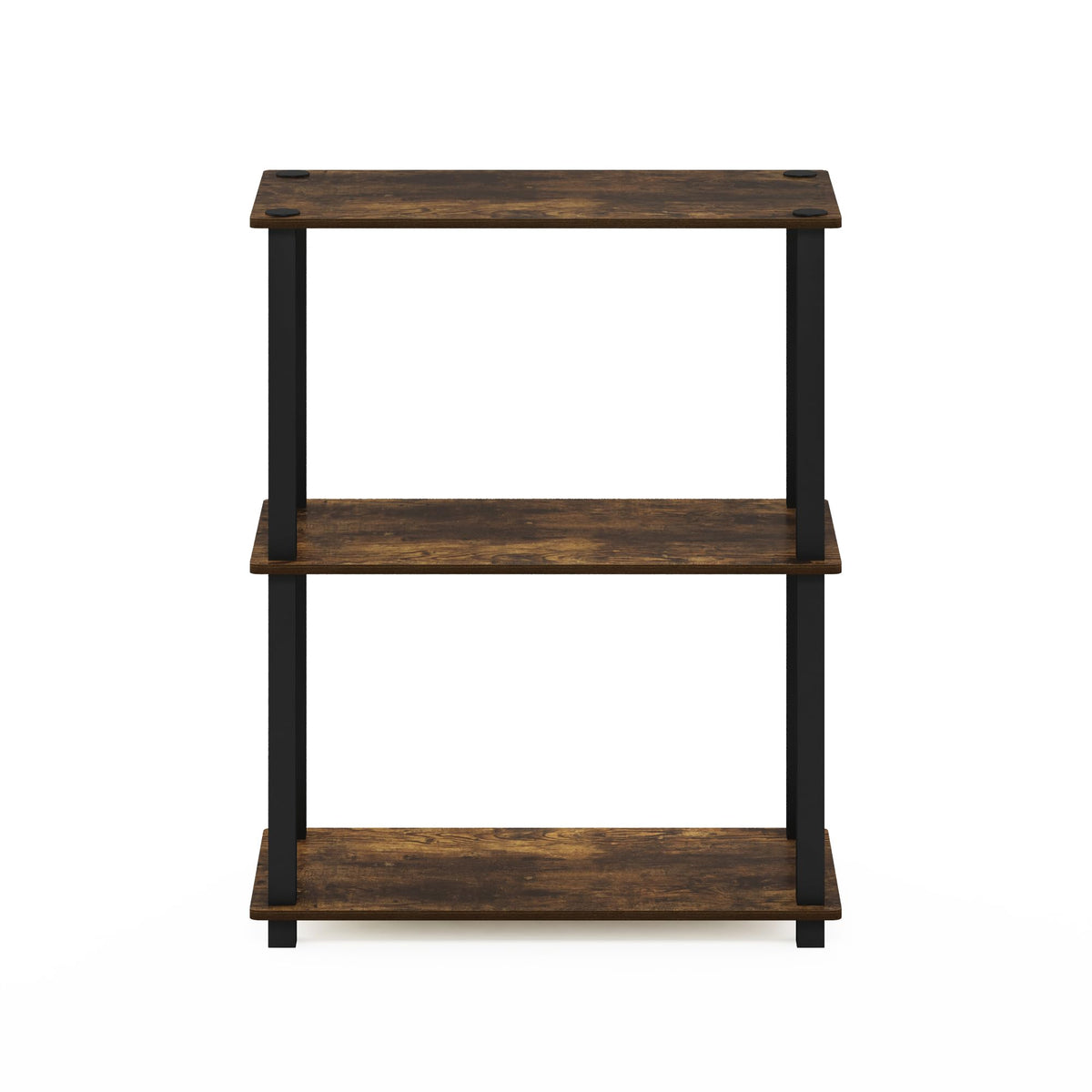 Furinno TURN-S-TUBE Storage Shelves, 3-Tier Book Shelf, Corner Shelf, Toolless Open Shelves, for