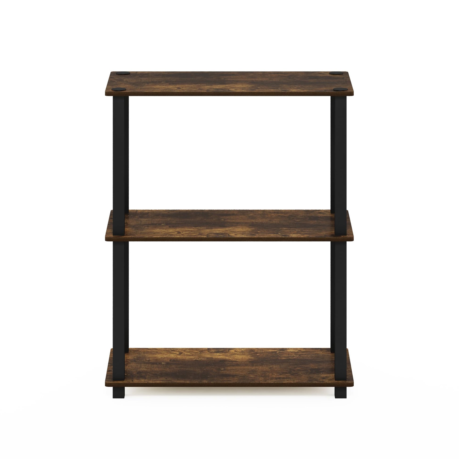 Furinno TURN-S-TUBE Storage Shelves, 3-Tier Book Shelf, Corner Shelf, Toolless Open Shelves, for
