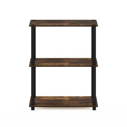 Furinno TURN-S-TUBE Storage Shelves, 3-Tier Book Shelf, Corner Shelf, Toolless Open Shelves, for