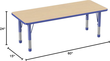 Factory Direct Partners FDP Rectangle Activity School and Classroom Kids Table (24 x 60 inch)
