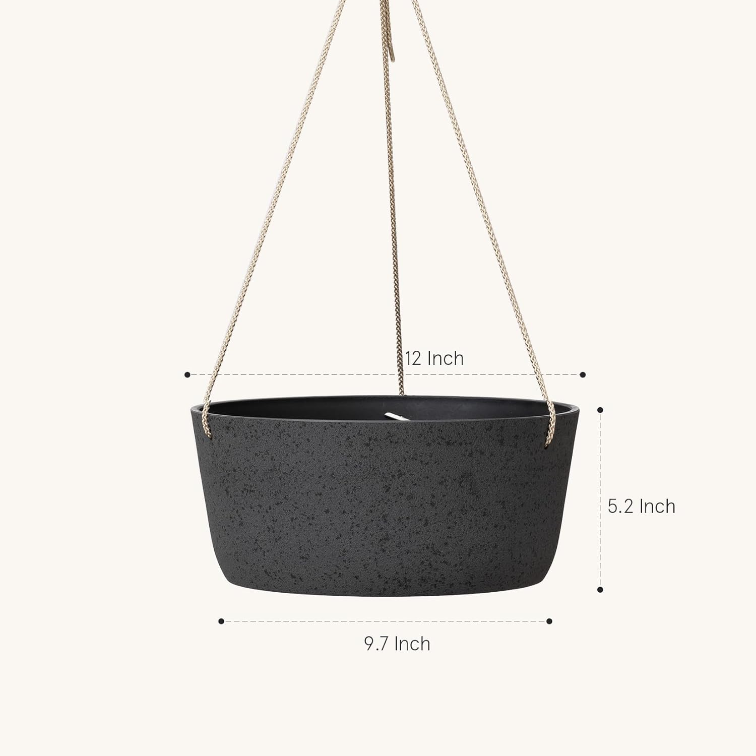 La Jolie Maison Large Hanging Planters - 12 Inch Outdoor Flower Pots, Hanging Garden Planters Set