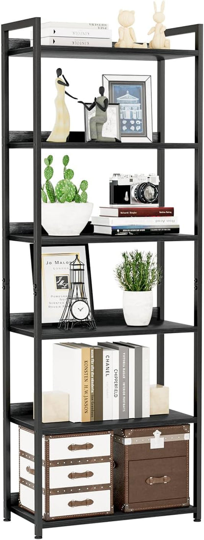 NUMENN Bookshelf, 6 Tier Bookshelves, Home Office Bookcase Shelf Storage Organizer, Free Standing
