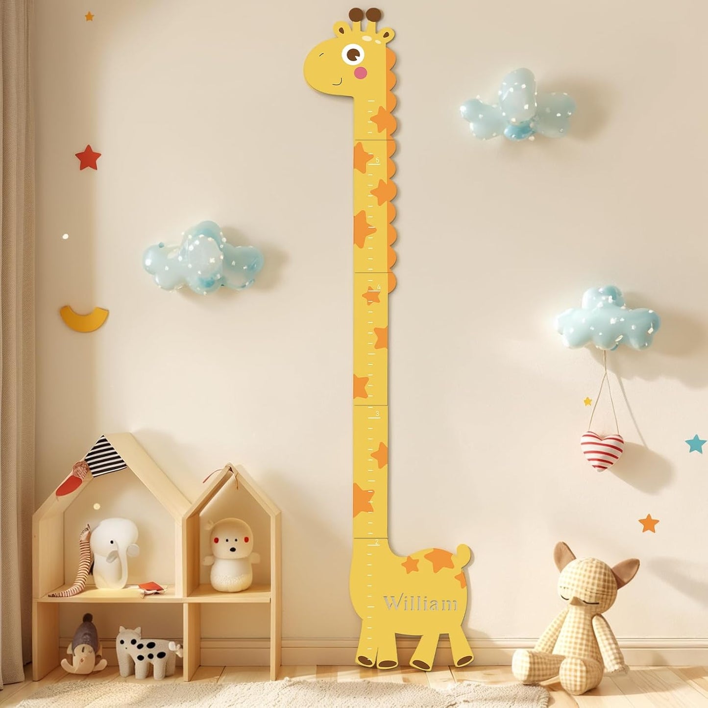 Personalized Name Growth Chart for Kids, Giraffe Height Chart for Boy Girls, Measuring Board for