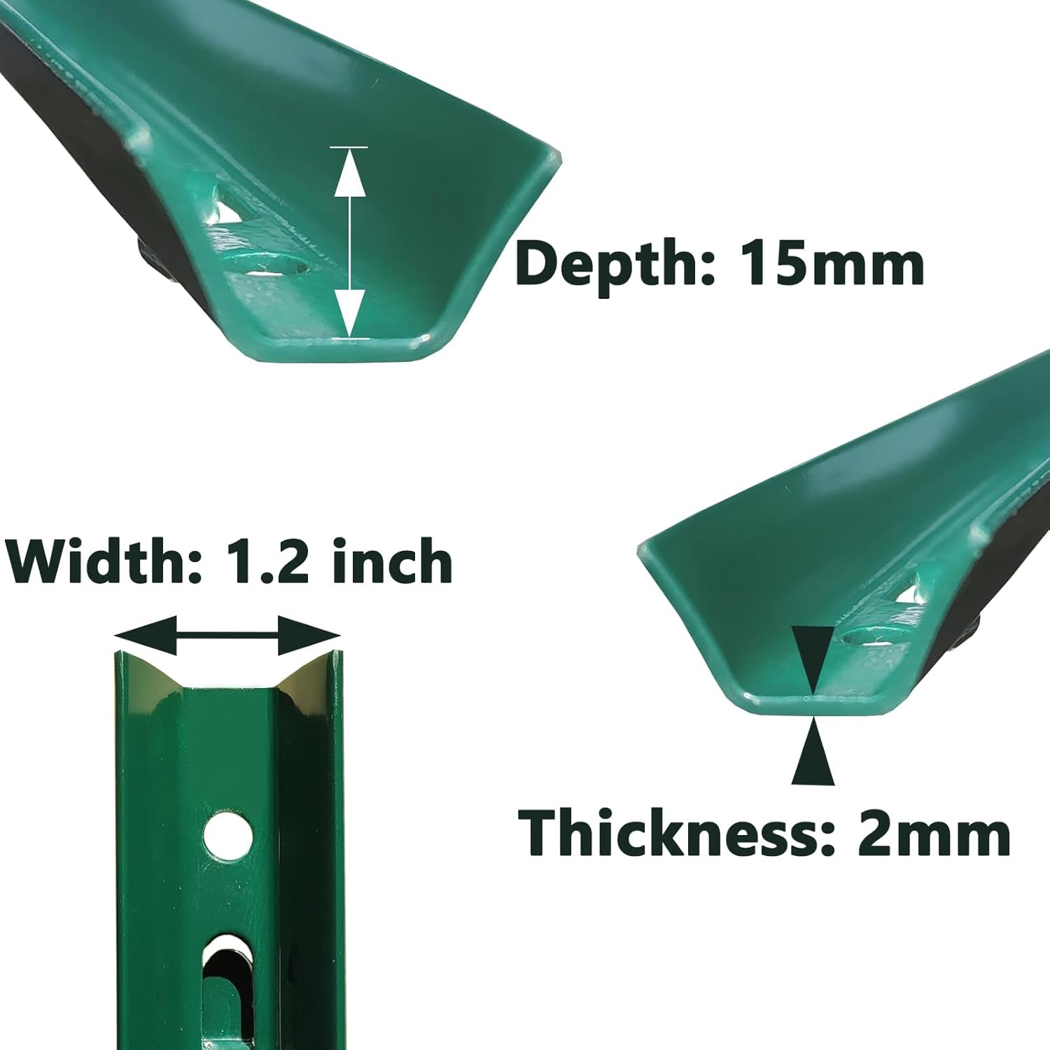 ARIFARO Fence Posts 3 Feet Sturdy Duty Metal Fencing Poles, Pack of 16, No Dig Garden U Post for