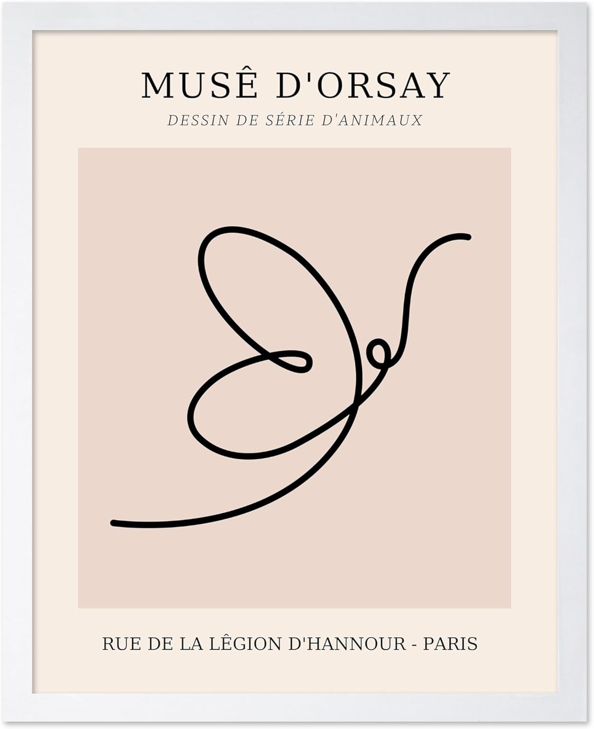 Poster Master Vintage Poster - Retro One Line Butterfly Drawing Print - Butterfly Line Art