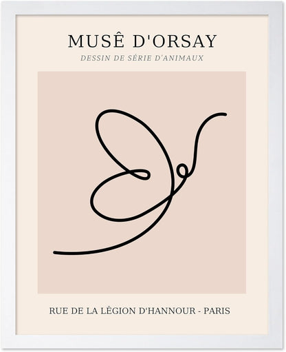 Poster Master Vintage Poster - Retro One Line Butterfly Drawing Print - Butterfly Line Art