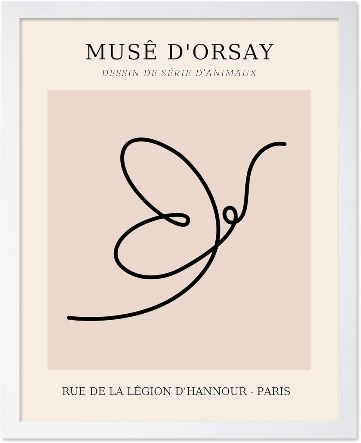 Poster Master Vintage Poster - Retro One Line Butterfly Drawing Print - Butterfly Line Art