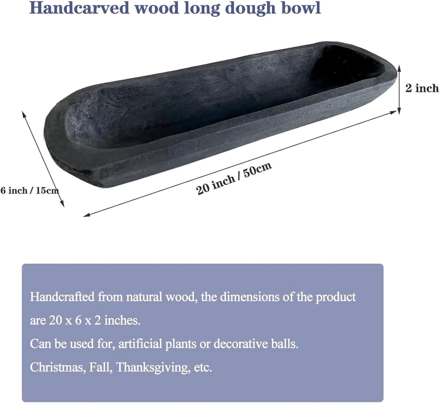 Wooden Dough Bowl Decor, Vintage Wooden Bowl Hand Carved Home Decor for Dining Table Center, Living