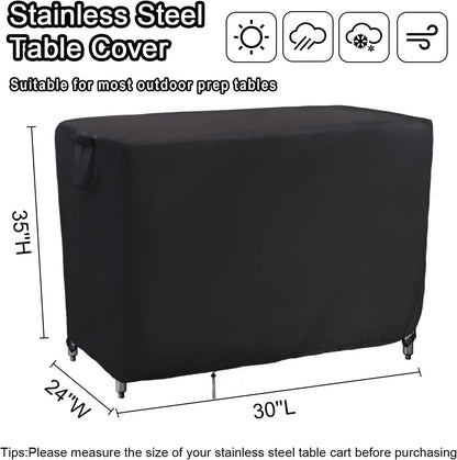 Kingling Prep Table Cover for 30 inch Keter Unity Table, Waterproof Outdoor Stainless Steel Table