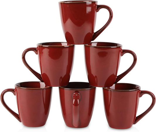 vicrays Coffee Mug Set, 12 Ounce, Set of 6, Ceramic Mug for Men, Women, Unique Glazed Mugs with