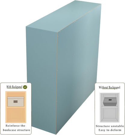 9-Cube Storage Shelf Bookcase - Wooden 3-Tier Floor Standing Open Bookshelf for Home and Office