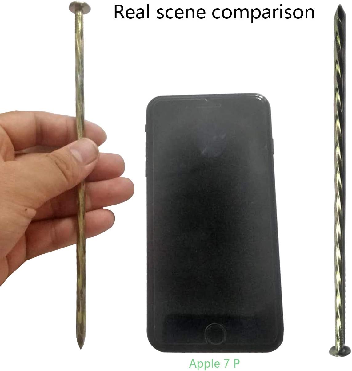 Camping Stakes Tent Pegs 9 Pack 8" Galvanized Non-Rust Metal Edging Spike, Garden Spiral Landscape