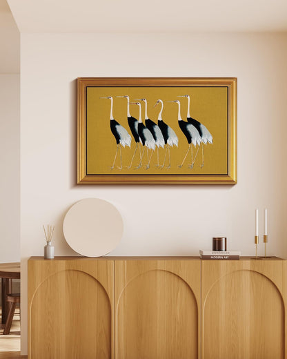 HUARCEY Gold Framed Vintage Wall Art for Living Room, Animals Painting Prints Large Decor for