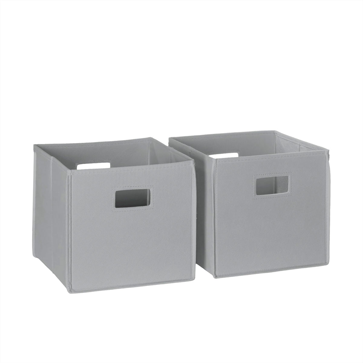RiverRidge Folding Storage Bins - 2-pack of 10in Tall Gray Cubes