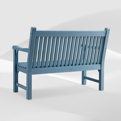 Psilvam Garden Bench, 2-Person Poly Lumber Patio Bench, All-Weather Outdoor Bench That Never Rot