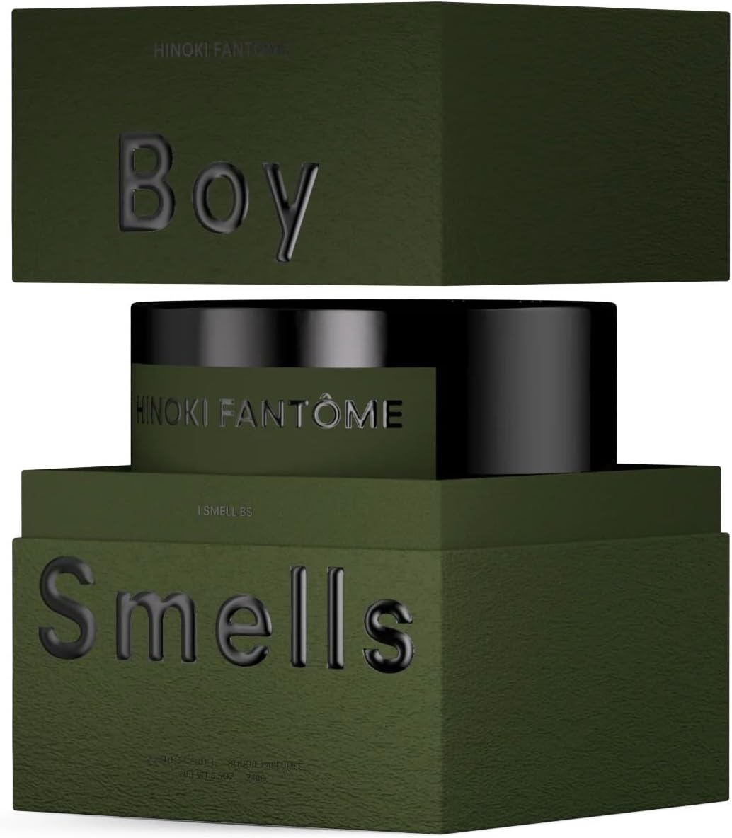 Hinoki Fantôme Scented Candles for Men and Women - 8.5 oz - Soy, Coconut Wax Candle Blend