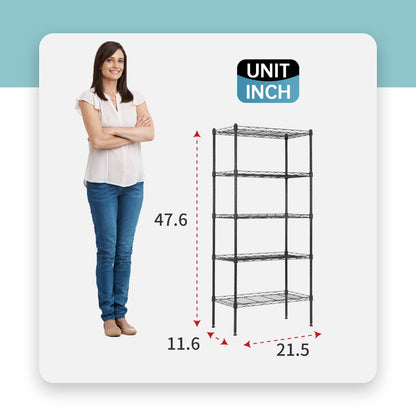 BestOffice Adjustable NSF-Certified Metal Shelf Wire Shelving Unit Storage for Small Places