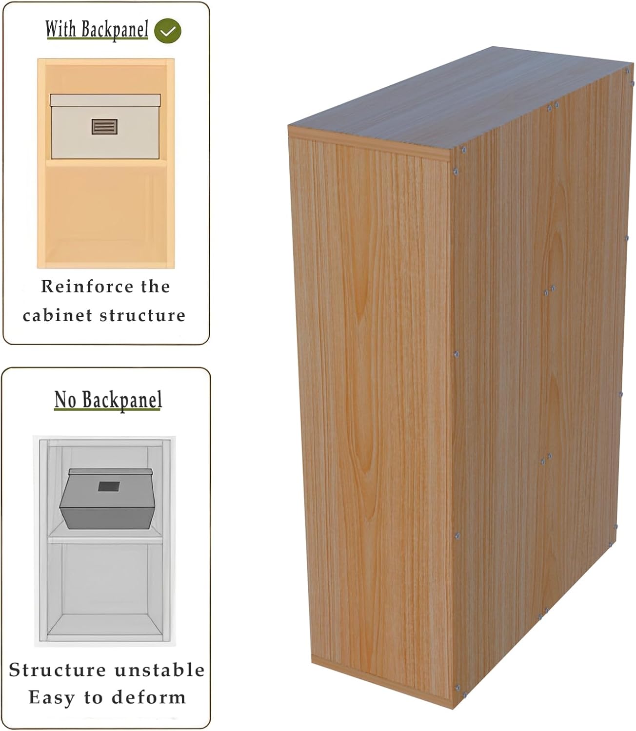 6-Cube Storage Shelf Bookcase - Wooden 3-Tier Floor Standing Open Bookshelf for Home and Office