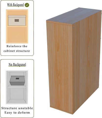 6-Cube Storage Shelf Bookcase - Wooden 3-Tier Floor Standing Open Bookshelf for Home and Office