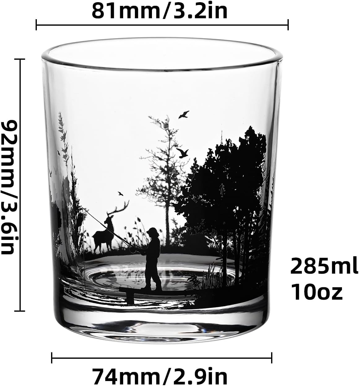 Old Fashioned Whiskey Glasses, Stemless Wine Glasses with Gift Box, 10Oz Rocks Glass for Scotch