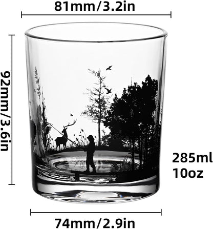 Old Fashioned Whiskey Glasses, Stemless Wine Glasses with Gift Box, 10Oz Rocks Glass for Scotch