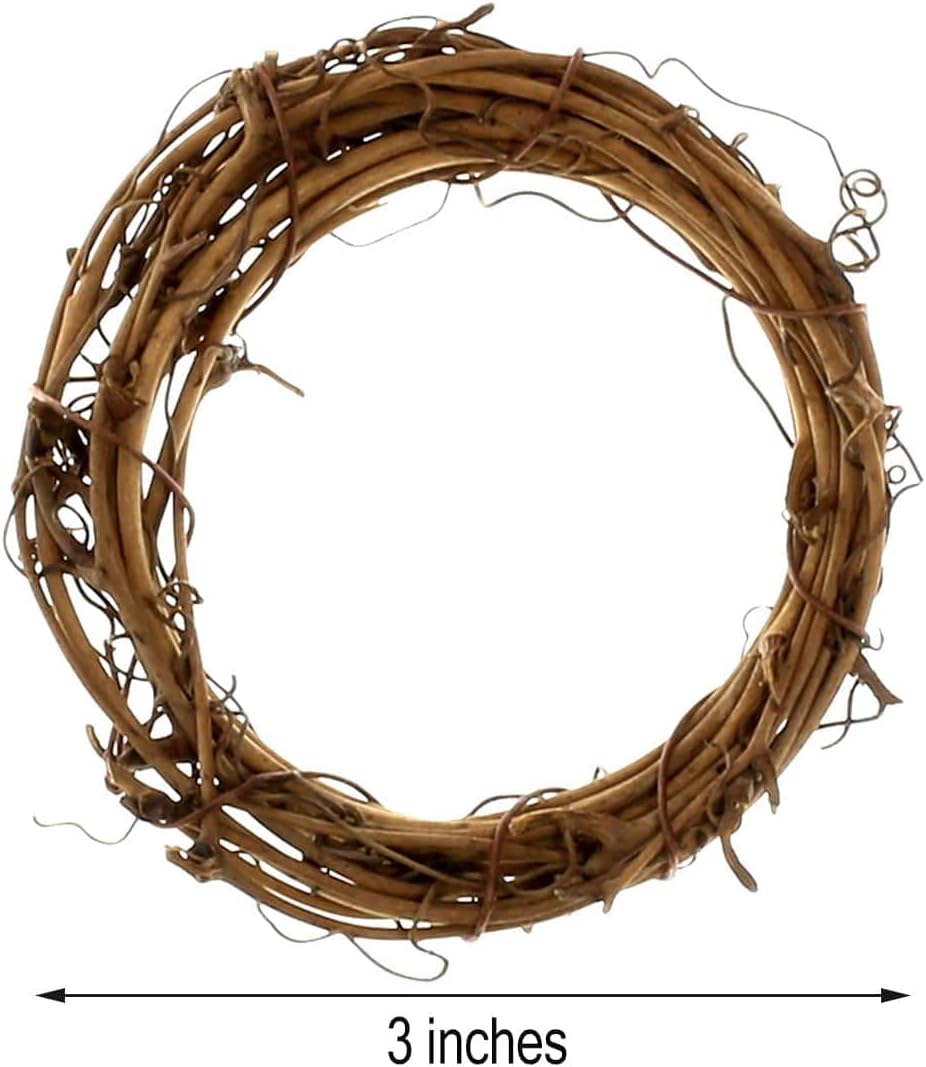 3" Natural Grapevine Wreath by Ashland - Ready-to-Decorate Rustic Home Decor for Weddings