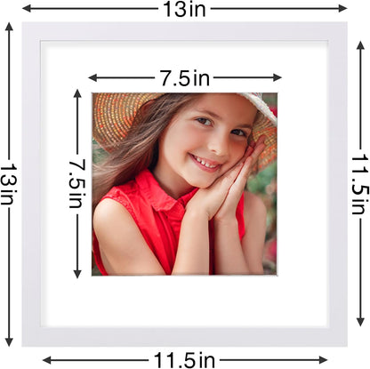 Vittanly 12x12 Picture Frames Set of 9, Shatter Resistant Plexiglass, Display 8x8 Pictures with Mat