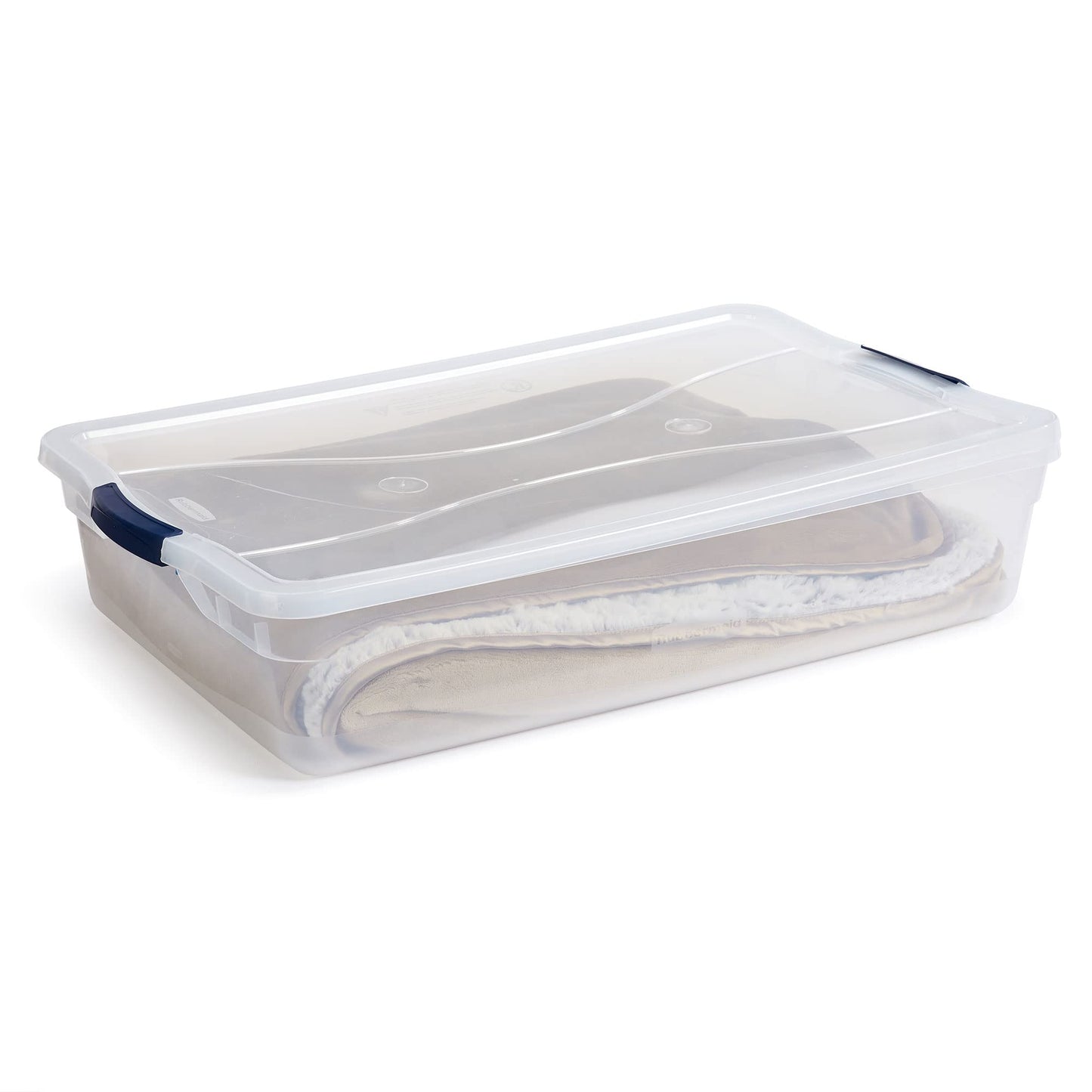 Rubbermaid Cleverstore 42 Quart Stackable Plastic Storage Container Organizer Bin with Latching