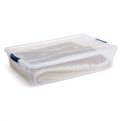 Rubbermaid Cleverstore 42 Quart Stackable Plastic Storage Container Organizer Bin with Latching